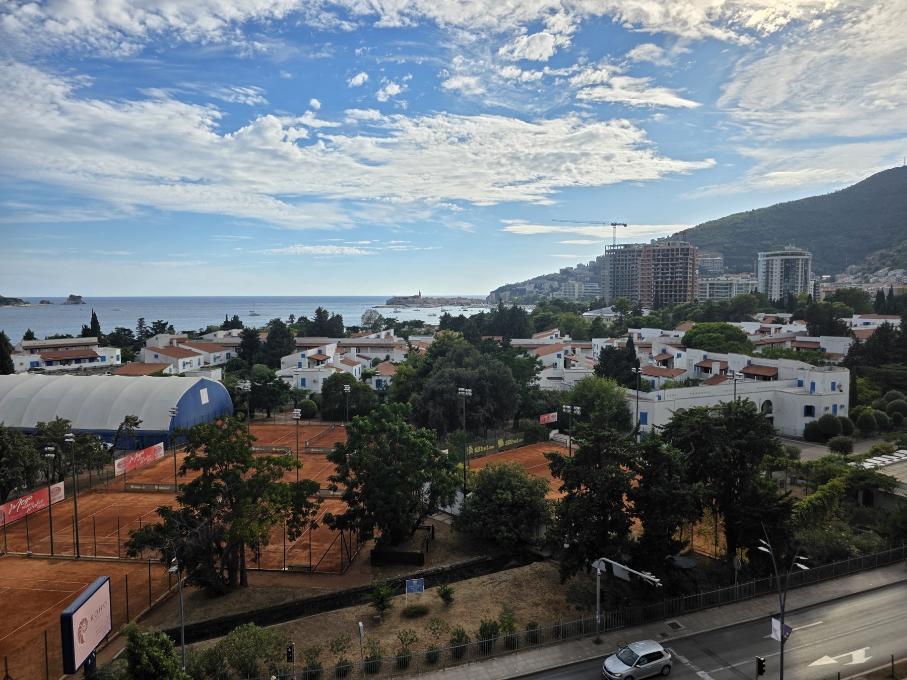 Actual view from Park Plaza towards Budva Bay